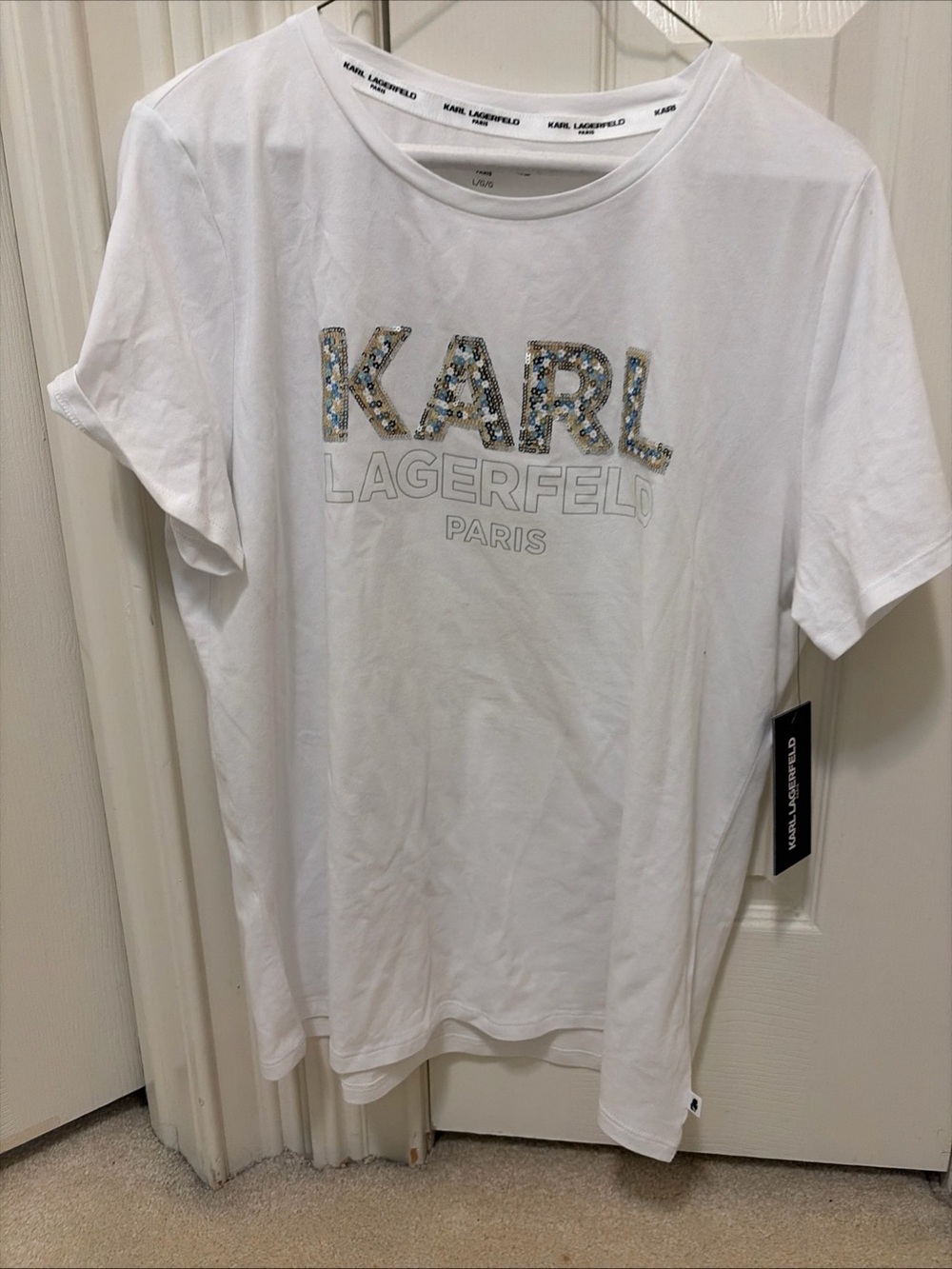 Karl Lagerfeld White Logo Tag Tee